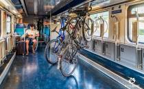 Rowery w pociągu nad Jeziorem Genewskim