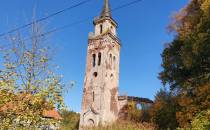 unisław  sląski   ruina kościoła
