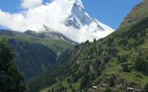 Zermatt i Matterhorn widziane ze szlaku