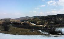 widok z tarasu widokowego prawie Przełęcz Lądecka