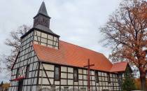 Mikorowo: kościół szachulcowy z 1815 r.