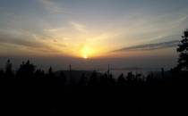 Zachód słońca nad Babią G., widok z Turbacza