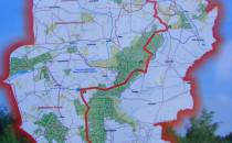 Mapa ścieżki rowerowej czerwonego szlaku Euogalicja